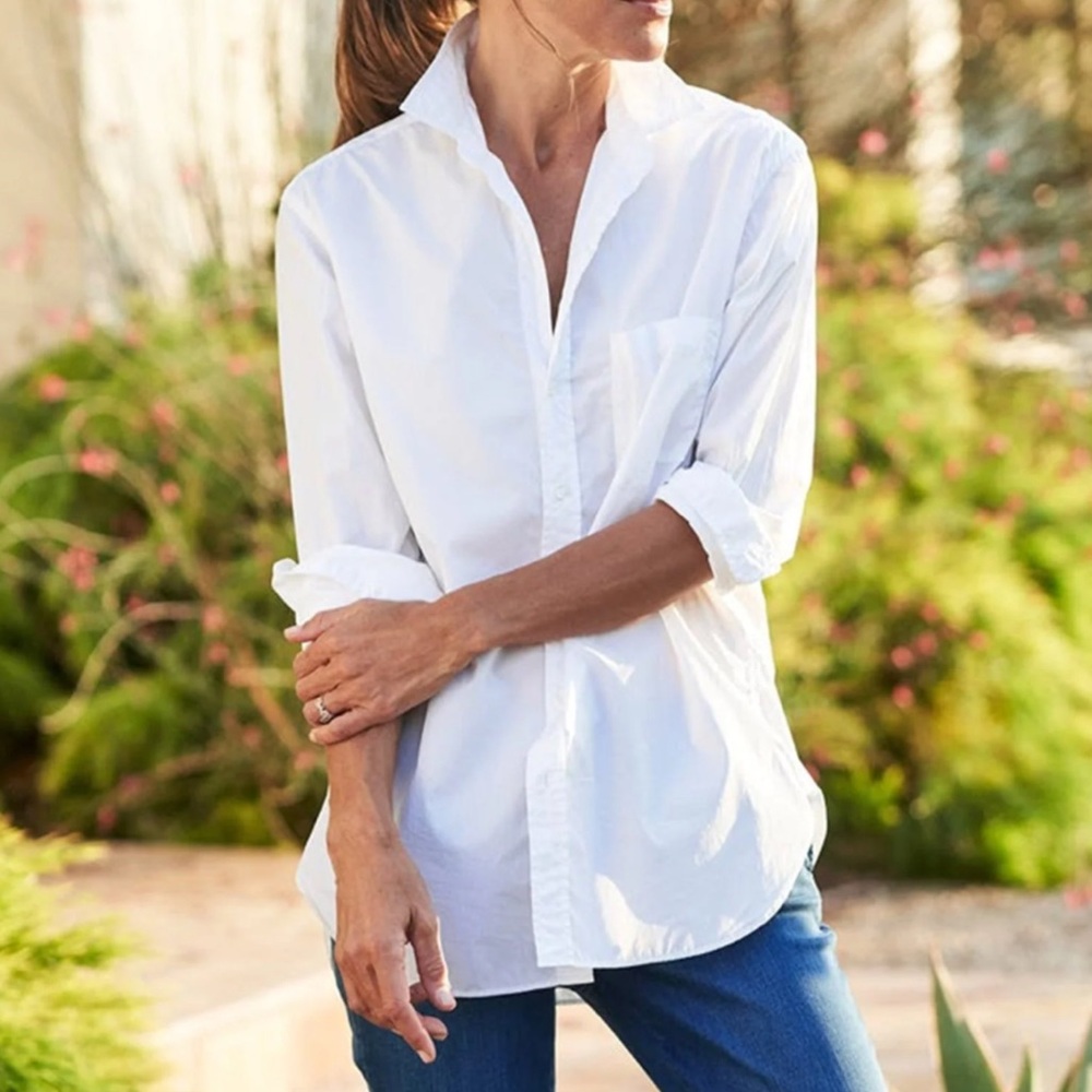 NEW FRANK & EILEEN Joedy Blouse In White Poplin✨
